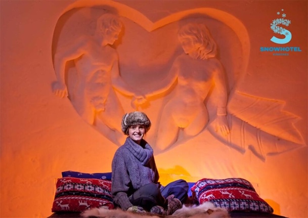 Les clients dorment dans des sacs de couchage supportant les -35°C - DR : Kirkenes Snow Hotel Les clients dorment dans des sacs de couchage supportant les -35°C - DR : Kirkenes Snow Hotel