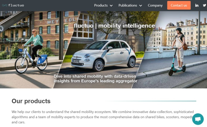 fluctuo est une start-up française spécialisée dans la collecte, le traitement et la diffusion de données sur les services de mobilité partagée (vélos, trottinettes, scooters et voitures).- DR