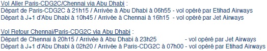 Jet Airways : vols CDG-Chennai via Abu Dhabi dès le 15 janvier 2014