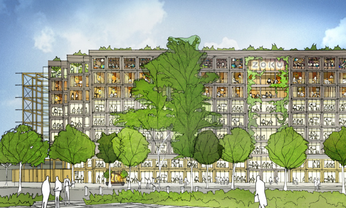 Zoku occupera les derniers étages de l'immeuble Stream et gérera le roof-top (© Zoku) Zoku occupera les derniers étages de l'immeuble Stream et gérera le roof-top (© Zoku)