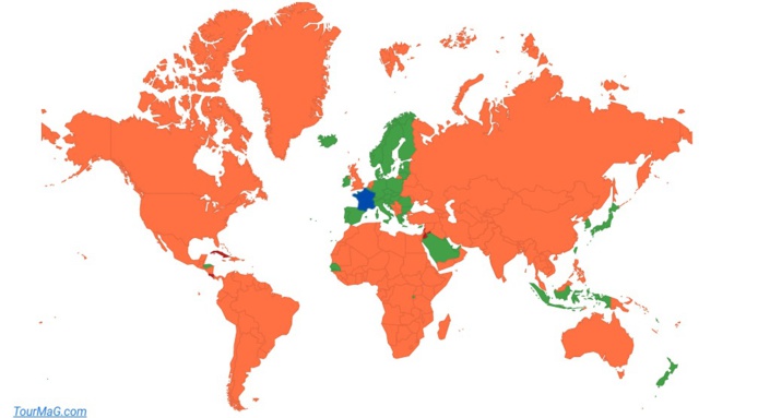 Plus aucun pays ne figure sur la liste des pays classés en rouge  - DR Plus aucun pays ne figure sur la liste des pays classés en rouge  - DR