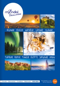 La nouvelle brochure Mondial Découvertes dédiée à l'offre circuit de Mondial Tourisme. En nouveauté : L'Ecosse, l'Irlande, et le Maroc - DR