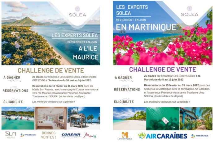 Solea organise deux challenges de ventes sur l'Ile Maurice et la Martinique - DR
