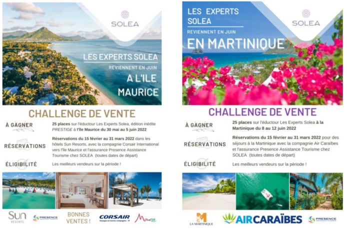 Solea organise deux challenges de ventes sur l'Ile Maurice et la Martinique - DR Solea organise deux challenges de ventes sur l'Ile Maurice et la Martinique - DR