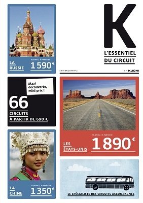 La brochure "K, l'essentiel des circuits" de Kuoni regroupe 61 itinéraires - DR