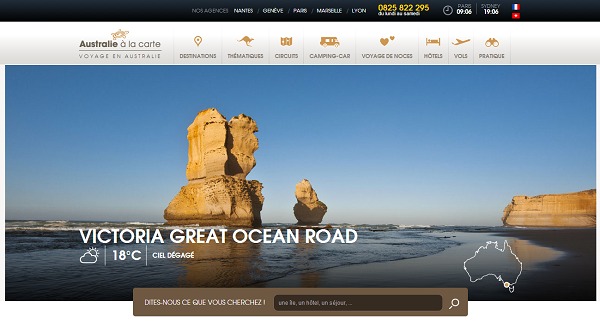 Australie à la Carte dote son site Internet de nouveau contenu et lui offre un nouveau design - Capture d'écran
