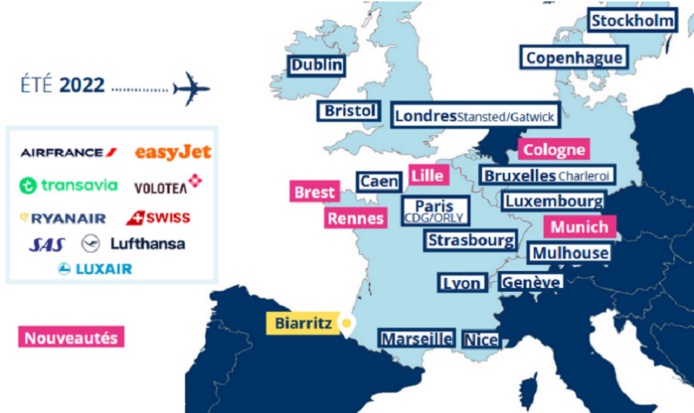 L'aéroport de Biarritz accueillera 5 nouvelles lignes pour l'été 2022 - DR