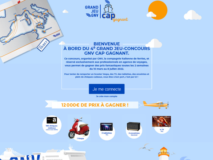 Le jeu concours "Cap Gagnant" © GNV Le jeu concours "Cap Gagnant" © GNV