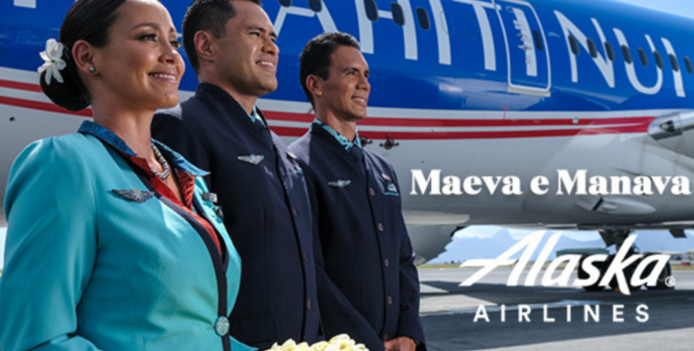 D'ici la fin de l'année 2022, une nouvelle ligne sera mise en place entre Seattle et Papeete par Air Tahiti Nui - @Alaska Airlines