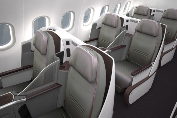 La cabine de l'A319 comptera une quarantaine de sièges configurés en rangées de quatre fauteuils (2-2) avec un couloir unique.Copyright Qatar Airways