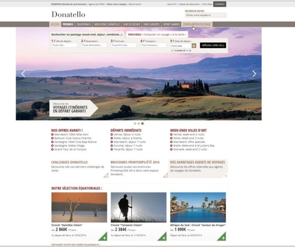 Donatello a dévoilé son nouvel espace pro, entièrement refondu pour les agents de voyages. Plus ergonomique et intuitif, le site a été repensé pour ressembler aux sites grands publics et se rapprocher de l’expérience utilisateur de l’internaute- DR