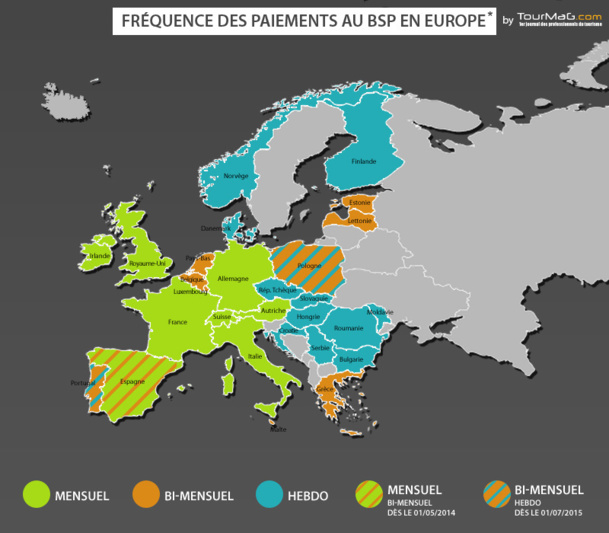 * A noter : Dans les modèles de règlements mensuels ou bi-mensuels, les agences peuvent également effectuer des règlements hebdomadaires. En revanche, l'inverse n'est pas possible. Certains critères IATA dépendent aussi des spécificités des pays.