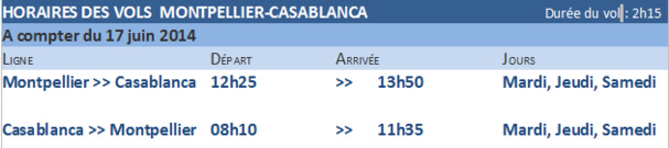 Royal Air Maroc : 3 vols hebdos Montpellier-Casablanca dès le 17 juin 2014