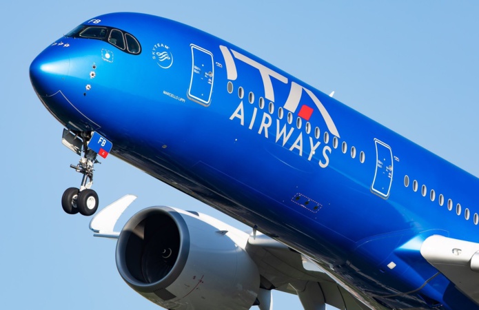 Le premier A350 d'ITA Airways qui a présenté son programme de vols - . Photo C.Alloing