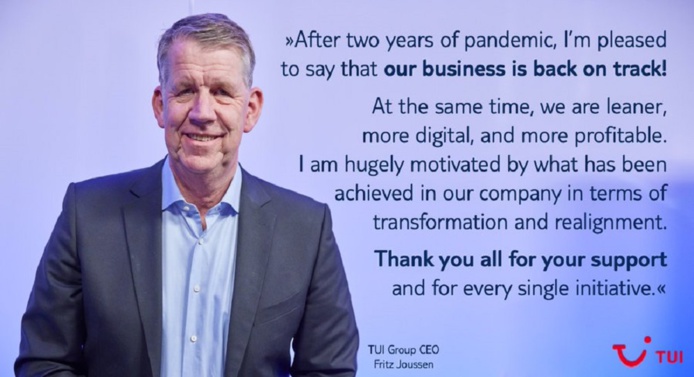 TUI Group annonce des réservations à 85% de celles de 2019 - DR TUI Group annonce des réservations à 85% de celles de 2019 - DR