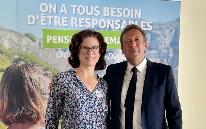 Anne Claudius-Petit, présidente de l'Agence régionale pour la diversité et l'Environnement aux côtés de François de Canson, président du Comité régional de Tourisme, vice-président de la région Provence Alpes Côte d’Azur et président d’ADN Tourisme /photo CRT