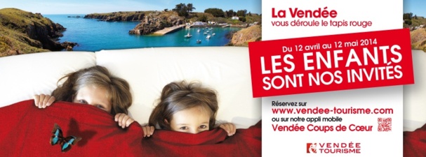 Visuel de la campagne "Les enfants sont nos invités" de Vendée Tourisme - DR