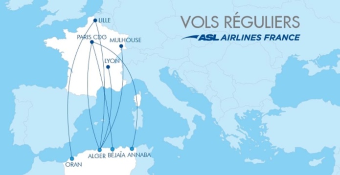 Les vols réguliers opérés par ASL Airlines France vers l'Algérie - DR Les vols réguliers opérés par ASL Airlines France vers l'Algérie - DR