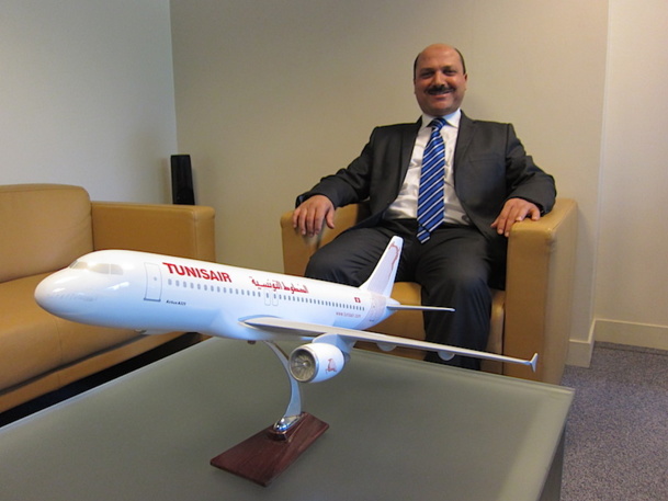 Slaheddine Blidi le directeur France de Tunisair est très optimiste sur la reprise de l'activité de sa compagnie. Photo LAC