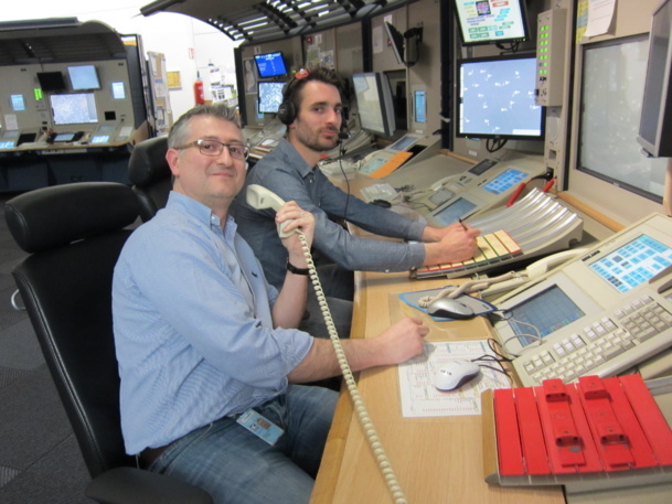 Kevin Sheehan and one of his colleagues at their desks - Photo LAC