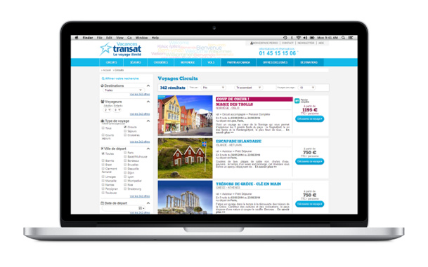 L'affichage du site Internet de Vacances Transat s'adapte désormais à la taille de l'écran sur lequel il est consulté - Photo DR