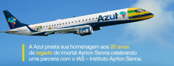 Brésil : Azul décore un avion aux couleurs du casque d'Ayrton Senna