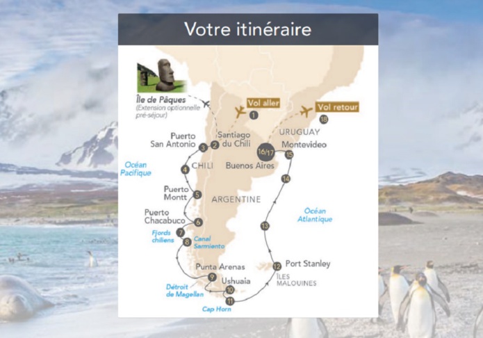 Voyages d’exception propose des croisières en Patagonie