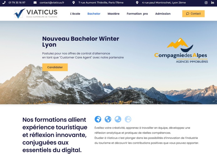 Après quelques semaines de cours à Lyon, les étudiants prendront la direction des stations de ski pour une immersion au cœur des montagnes - DR : Viaticus Après quelques semaines de cours à Lyon, les étudiants prendront la direction des stations de ski pour une immersion au cœur des montagnes - DR : Viaticus