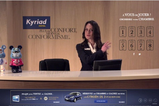 La page d'accueil de la plateforme lincroyablehotelkyriad.com - Capture d'écran