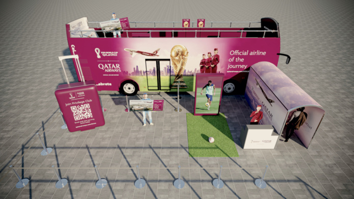 Un bus interactif en tournée dans toute l'Europe (©Qatar Airways) Un bus interactif en tournée dans toute l'Europe (©Qatar Airways)
