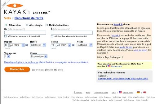 Kayak.fr débarque en France