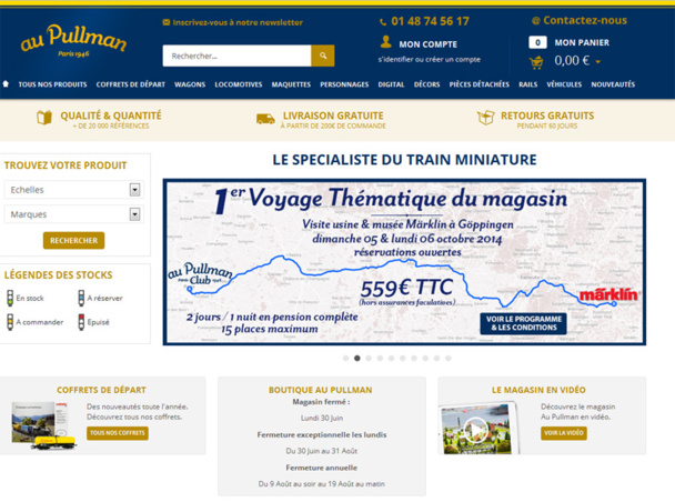 Le site web du magasin Au Pullman fait la promotion du 1er voyage thématique lancée par la boutique - DR Le site web du magasin Au Pullman fait la promotion du 1er voyage thématique lancée par la boutique - DR