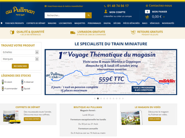 Le site web du magasin Au Pullman fait la promotion du 1er voyage thématique lancée par la boutique - DR