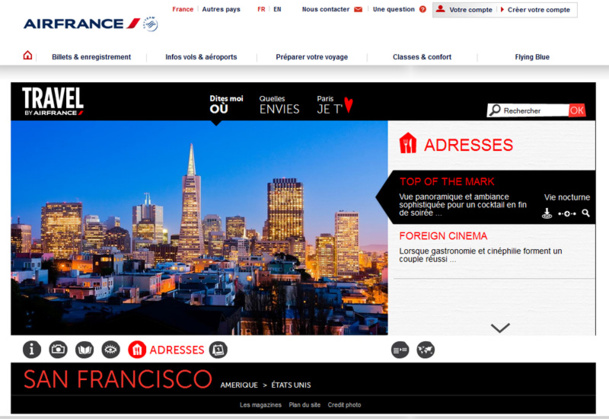 Air France lance un City guide en ligne