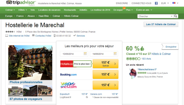 La fiche de l'Hostellerie le Maréchal sur TripAdvisor - Capture d'écran La fiche de l'Hostellerie le Maréchal sur TripAdvisor - Capture d'écran