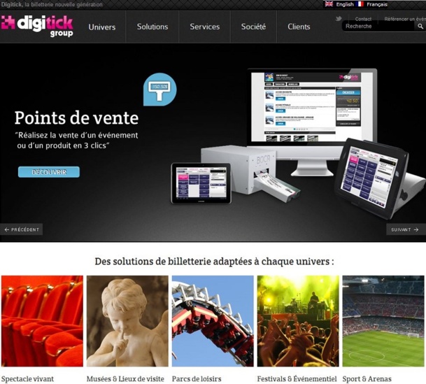 Digitick Systems est une plateforme de billetterie 100% web innovante pour les établissements culturels et de loisirs souhaitant disposer d’une solution complète de billetterie/CRM hébergée et multicanal. Digitick Systems est une plateforme de billetterie 100% web innovante pour les établissements culturels et de loisirs souhaitant disposer d’une solution complète de billetterie/CRM hébergée et multicanal.