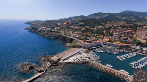 Vue de Banyuls-sur-Mer dans les Pyrénées-Orientales                                                les