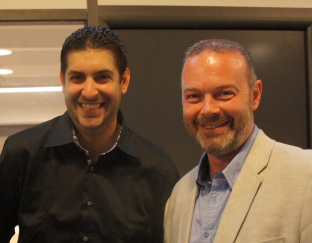 Raphaël Torro Directeur de SpeedMedia et Yannick Faucon, Directeur général de Resaneo lors de l'inauguration des locaux - Photo CE