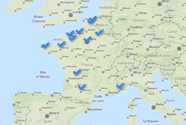 La direction de la SNCF diffuse la carte des sites où la reprise du travail a été décidée - DR
