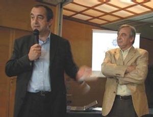 Lionel Guérin, président de Transavia France (à gauche), et Francesc Lopez Fernandez, responsable du Patronat de Turisme Costa Brava Girona