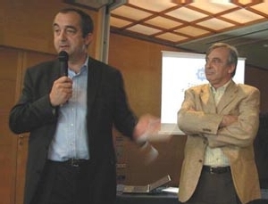Lionel Guérin, président de Transavia France (à gauche), et Francesc Lopez Fernandez, responsable du Patronat de Turisme Costa Brava Girona Lionel Guérin, président de Transavia France (à gauche), et Francesc Lopez Fernandez, responsable du Patronat de Turisme Costa Brava Girona