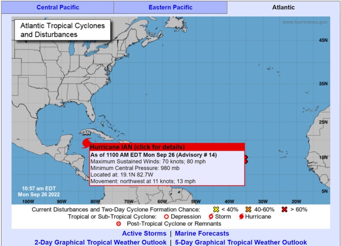 Tempête tropicale Ian : plusieurs alertes ont été émises à Cuba, et en Floride aux Etats-Unis - DR