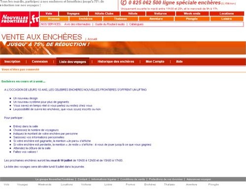 Nouvelles Frontières : 10ème bougie pour les enchères qui font peau neuve Nouvelles Frontières : 10ème bougie pour les enchères qui font peau neuve