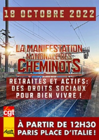 La CGT Cheminot appelle à la grève le 18 octobre 2022 - DR La CGT Cheminot appelle à la grève le 18 octobre 2022 - DR