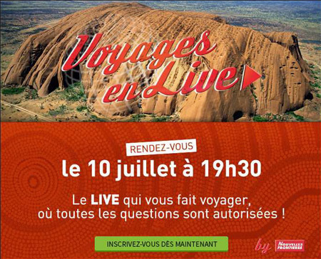 Nouvelles Frontières  : l'Australie à l'honneur de l'émission "Voyages en Live" Nouvelles Frontières  : l'Australie à l'honneur de l'émission "Voyages en Live"