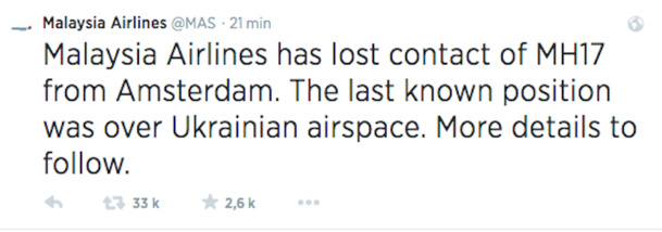 Malaysia Airlines : un Boeing 777 abattu au-dessus de l'Ukraine