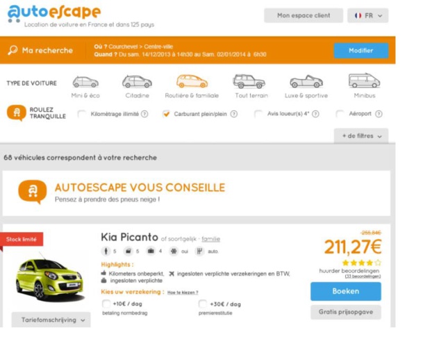 Autoescape, le site spécialiste de la location de voiture en ligne, vient de dévoiler son nouveau site marchand.