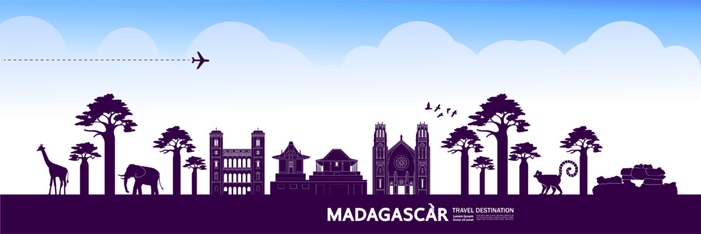 Madagascar voyage destination grand vecteur illustration.© Creative Bringer - stock.adobe.com