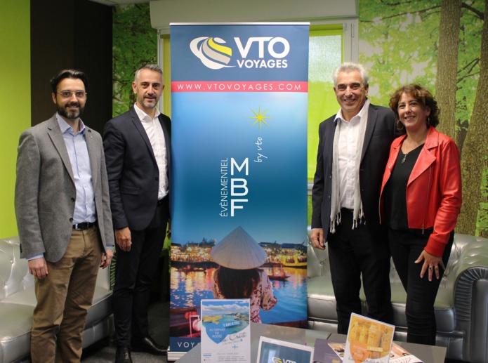 Clément Verdié, président du Groupe Verbus, Maxime Rey, directeur de VTO Voyages, Bernard Cayzac, ancien PDG de MBF événementiel et Hélène Saddougui, en charge du développement de l’activité MICE. – DR VTO