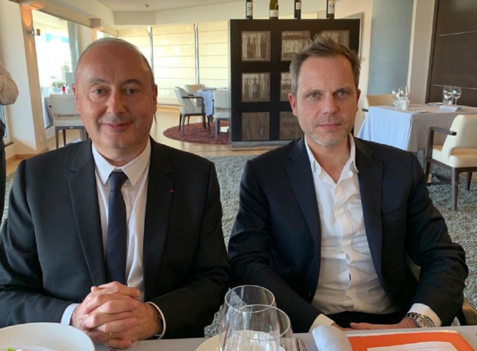 Laurent Abitbol et Christophe Jacquet à l'occasion d'une conférence de presse organisée en marge du Congrès Selectour qui se tient à Athènes - Photo CE Laurent Abitbol et Christophe Jacquet à l'occasion d'une conférence de presse organisée en marge du Congrès Selectour qui se tient à Athènes - Photo CE